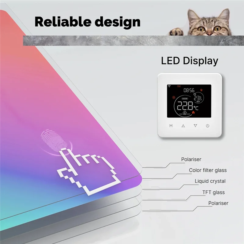 

A36T-Tuya Wi-Fi термостат регулятор комнатной температуры воды/электрический подогрев пола газовый котел управление через приложение для Alexa