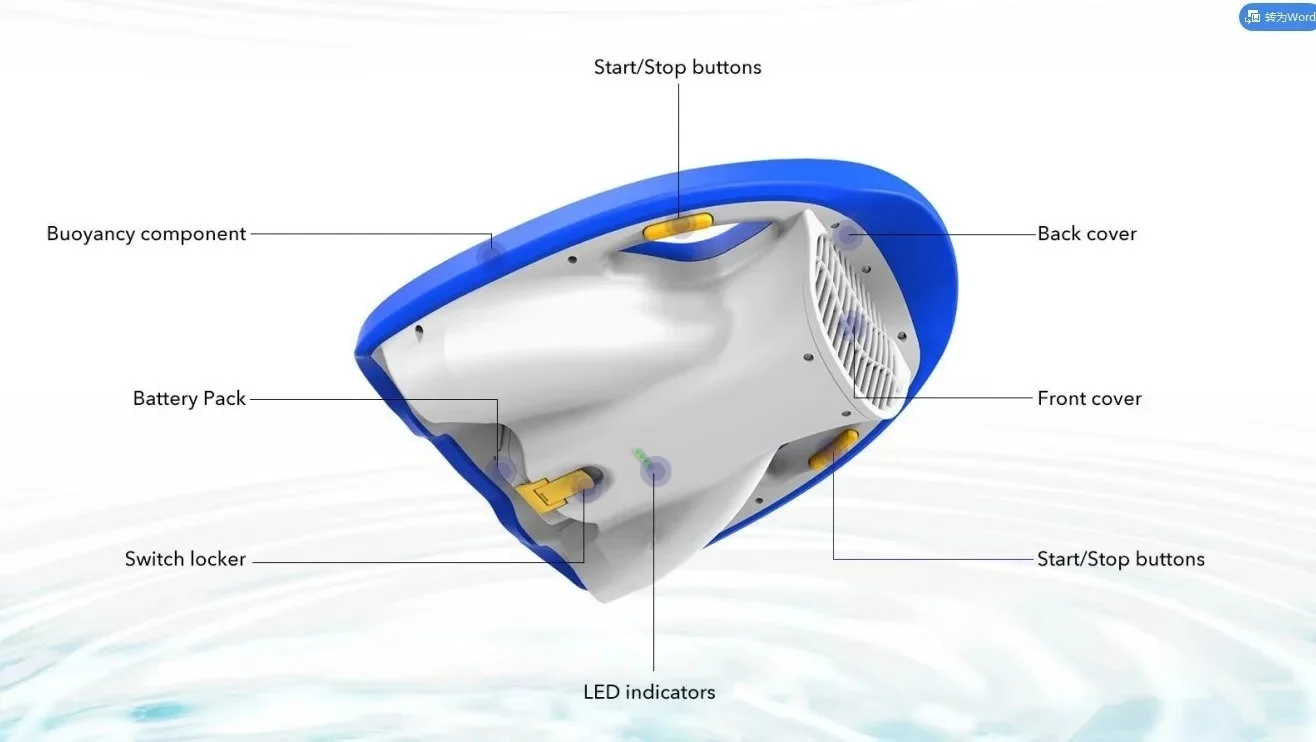 Imagem -05 - Kickboard Elétrico Portátil para Crianças Scooter Subaquático Flutuante Jet Board Prancha para Natação do Mar