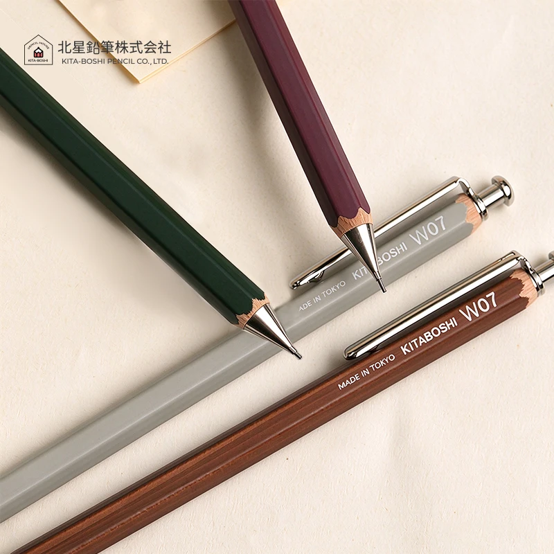 Kita-Boshi W07 Mechanical Pencil Japan, 0.7mm 2B Lead Refill Automatic Drafting Pencil