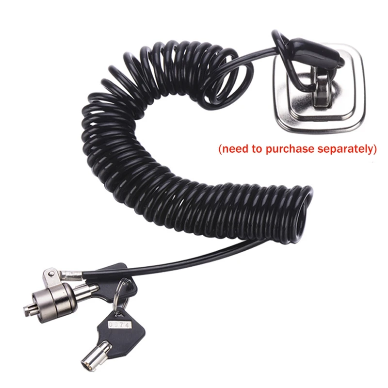 Laptop Computer Lock Laptop Lock Anti-Theft Lock Universal Retractable Spring Rope Steel Cable Key Computer Lock