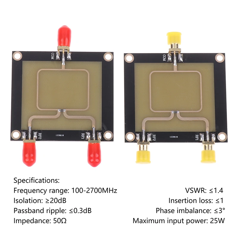 100-2700MHz 25W RF Power Splitter 2-Way Combiner Signal Power Splitter Microstrip Power Divider