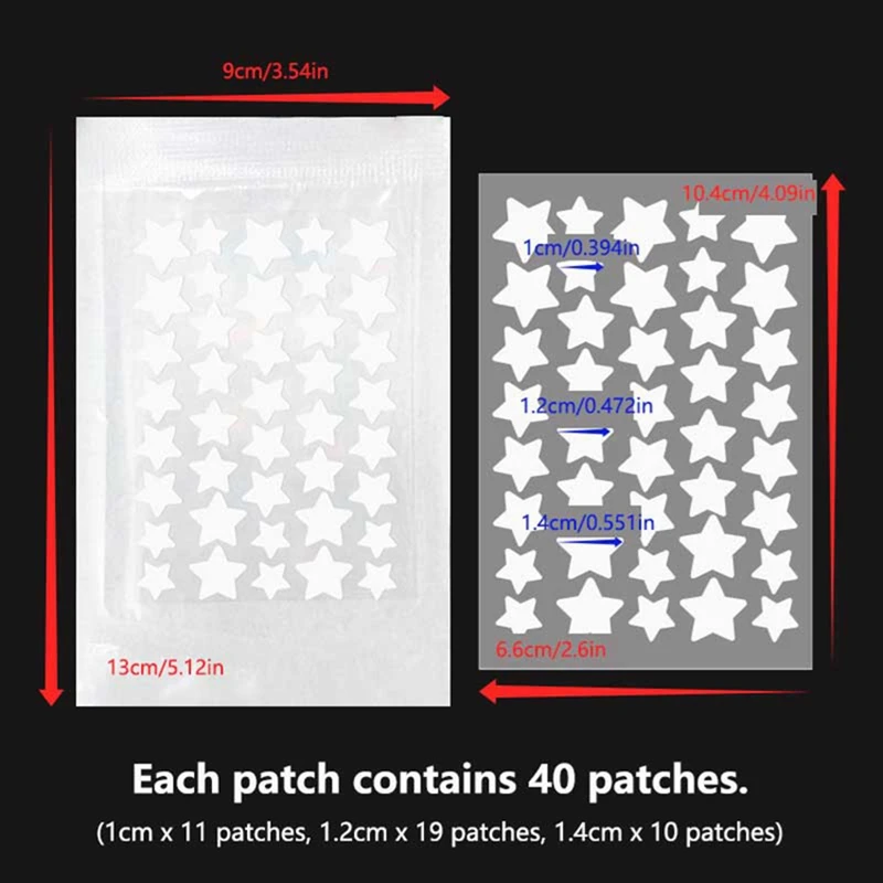 Kleurrijke ster puistjespleisters Leuke hydrocolloïde acne-stickers Onzichtbare gezichtsvlekbehandeling voor oogverzorging Acne-stickers