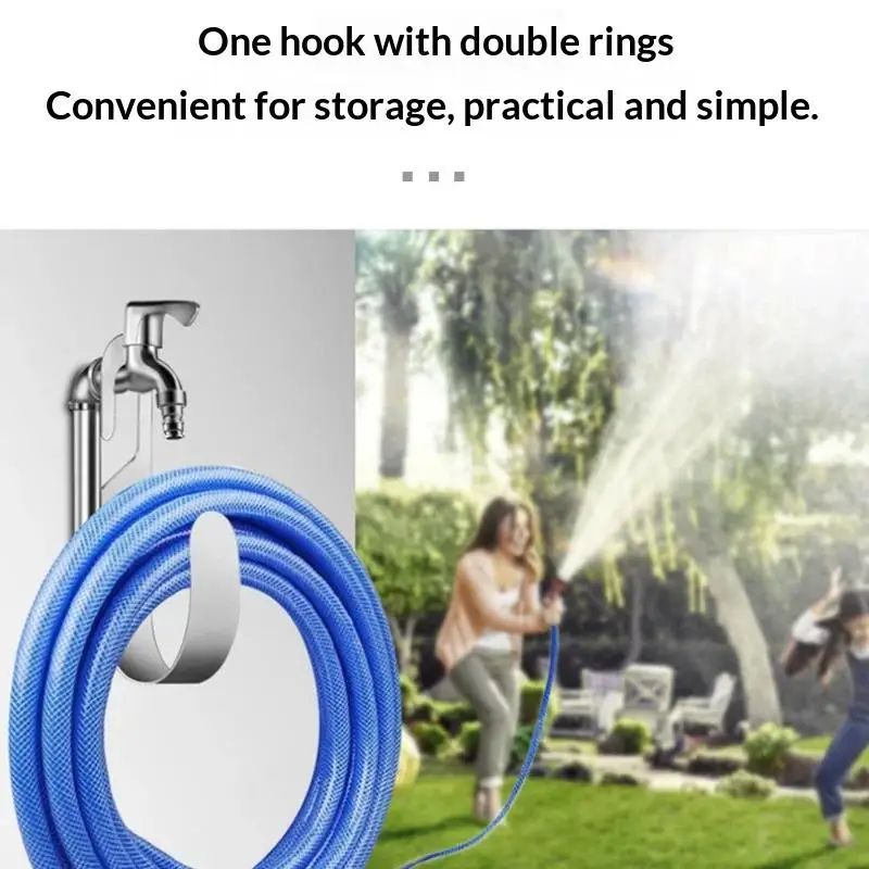 Versatile 201 Stainless Steel Hose Holder for Outdoor Garden Faucet