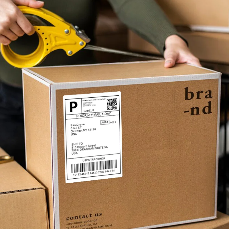 500/350매 4"x6" 감열 라벨 용지 100x150mm 접착 스티커 (DHL UPS Express 바코드 라벨용)