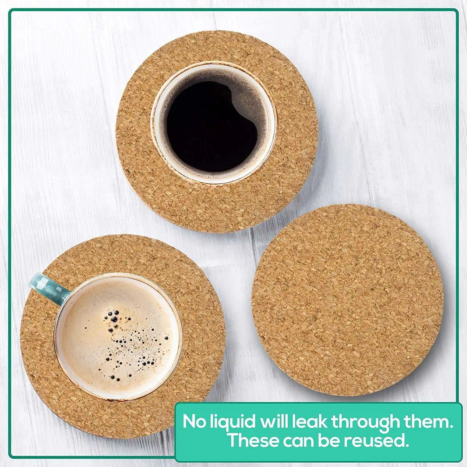 24 pezzi di sottobicchieri in sughero per bar e cucine domestiche-riutilizzabili che assorbono l'acqua e rispettose dell'ambiente fai da te