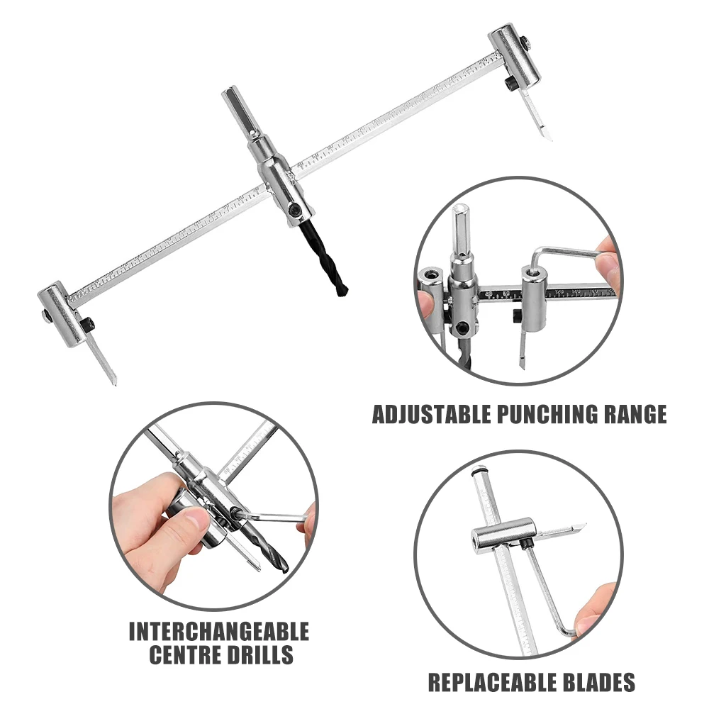 4 pz 30-120/200/300mm circolare regolabile sega a tazza taglierina per legno punta da trapano lame in lega Cordless tipo aereo strumenti per la