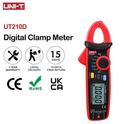 UNI-T UT210D AC DC Current Clamp Meter True RMS Voltage Resistance Capacitance Meter Digital Ammeter Pliers Auto Range