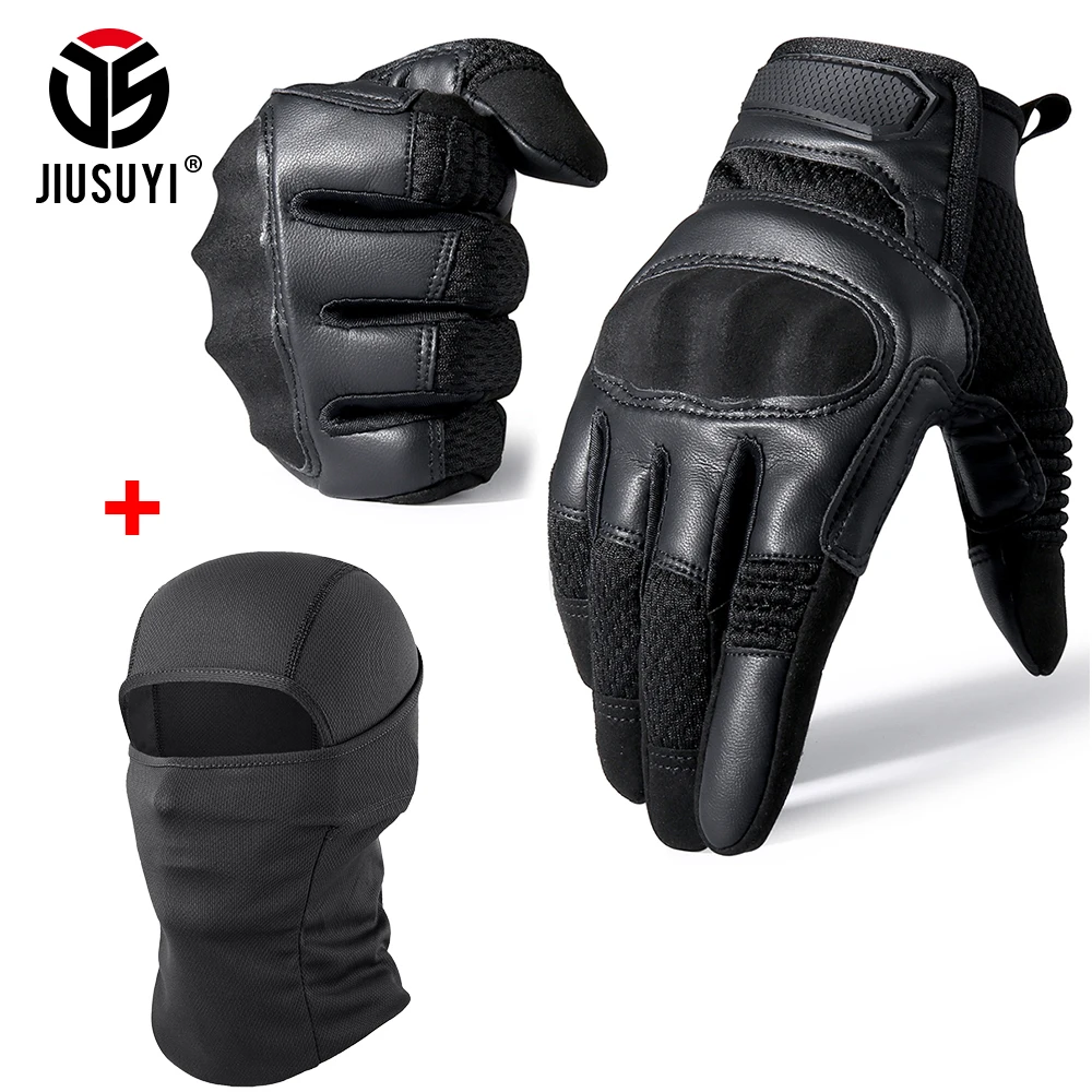 1 Set of Gloves and Balaclava, Touch Screen Anti-skid Protection + Quick-dry Sun-proof Full Face Mask Outdoor Sport Hunting Gear