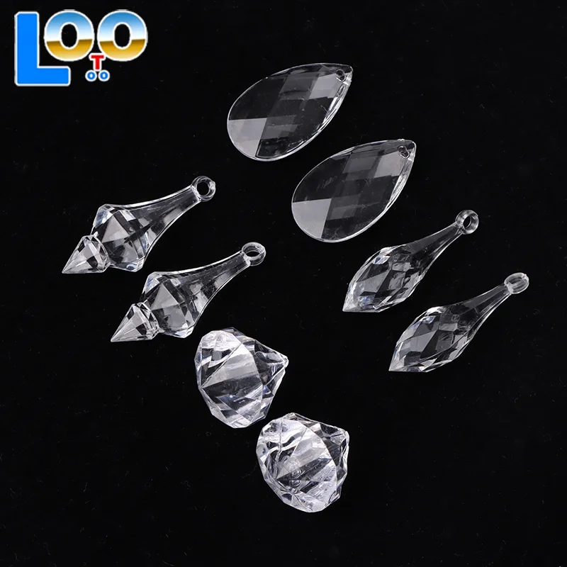 10 قطعة كريستال أكريليك قطرة قلادة المنشور الثريا الستار عيد الميلاد حفل زفاف الإضاءة عيد الميلاد مصباح أجزاء معلقة