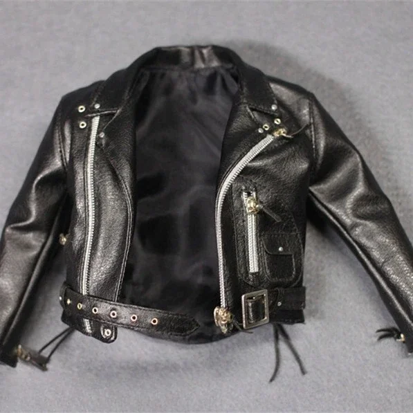 1/6 soldier, fashion trend punk leather jacket suit model suitable for super strong body