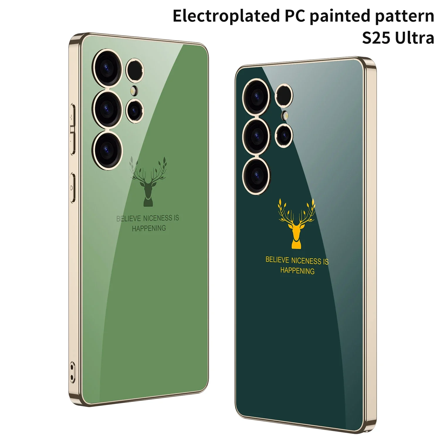 

Painted Tempered Glass Case For Samsung Galaxy S25 S24 Ultra Luxury Plating Soft Edge Hard Back Cover For Galaxy S25 Ultra Case