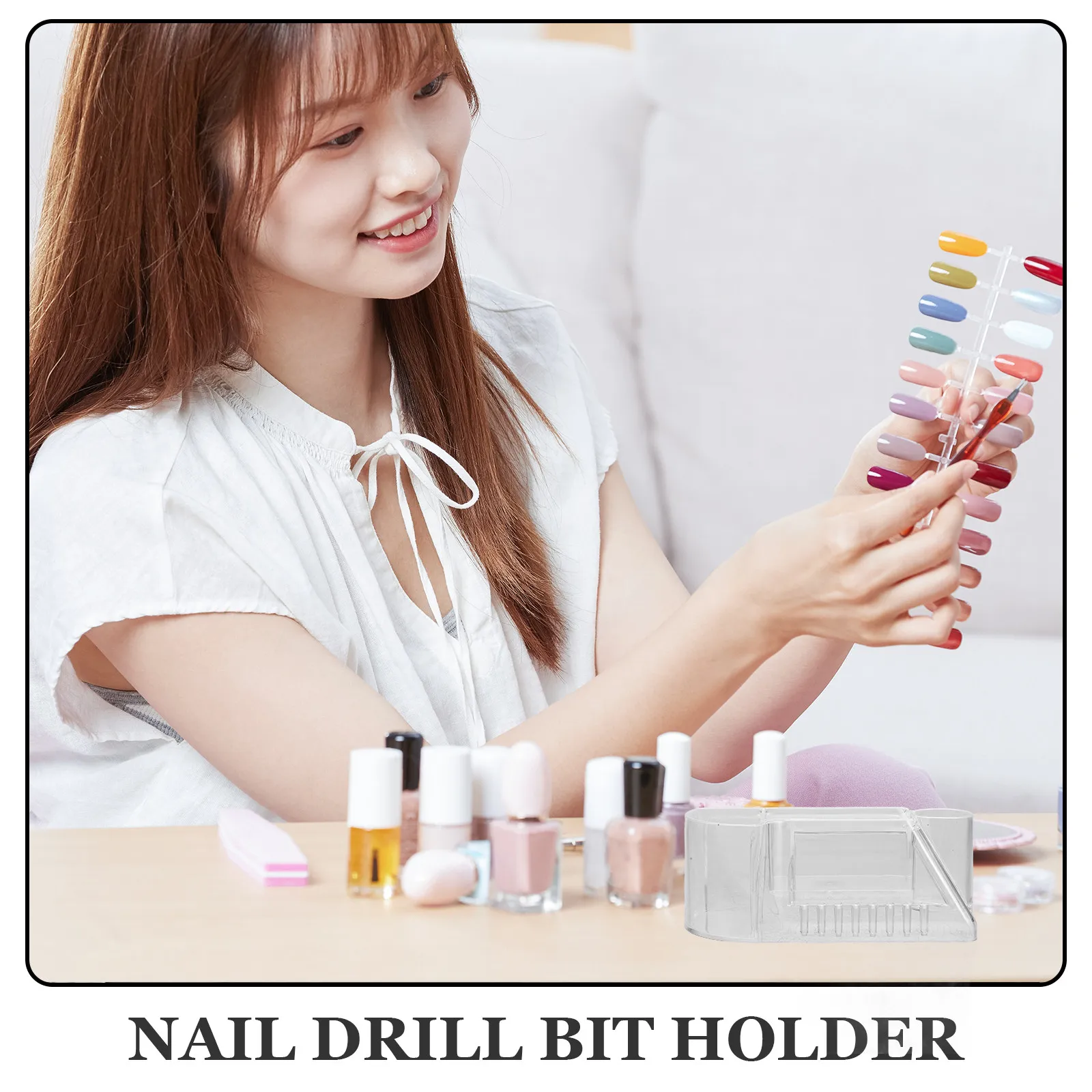 Nail Drill Bit Holder Professional Pc Material Organizer Storage Box Nail Grinding Drill Bits Stand for Manicure