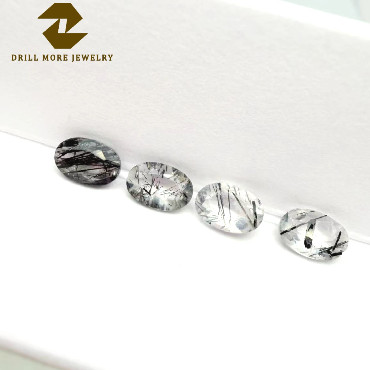 Natural Black Quartz Oval Shape Textured Loose Gemstone High Quartz Loose Stone for diy Jewelry Making