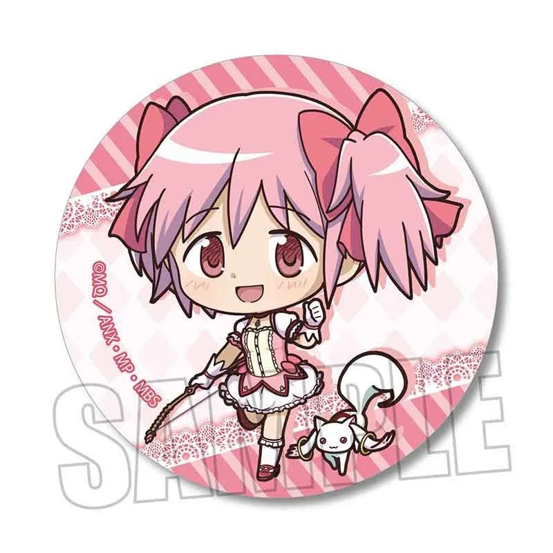 Puella Magi Madoka Magica Figure Akemi Homura Metal Badge Miki Sayaka Anime Brooch Sakura Kyouko Backpack Ornament Pin Fans Gift
