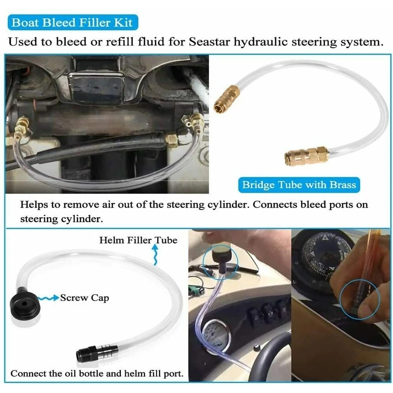 MX Marine Tool Bleed Kit Hydraulic Steering Support Bracket Puller & HS5157 Cylinder Seal Kit Fit For Seastar Boat Accessories