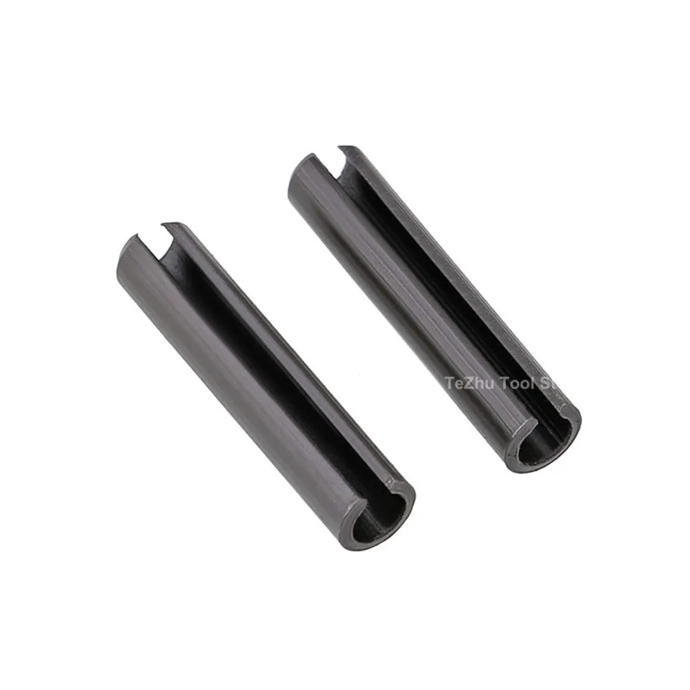 Black 65Mn Manganese Steel Spring Pins M1.5-M12 Split Tension Roll Pin Elastic Cylindrical Cotter Pin Cylindrical Slotted