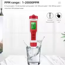 RCXAZ Digital PH TDS Meter Water Quality Tester with EC & Temp 4-in-1 Pen Type for Pools Drinking Water Aquariums