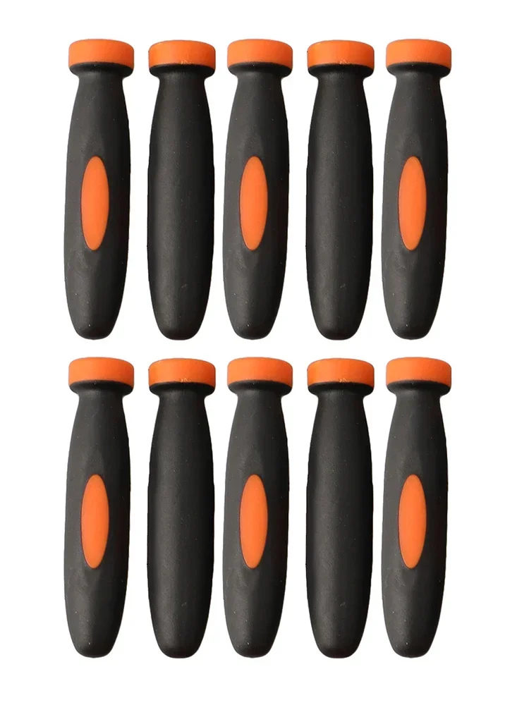 Practical High Quality Handles File Rubber Files Handles Rubber 2.36Inch Accessories Black+Orange Replacements