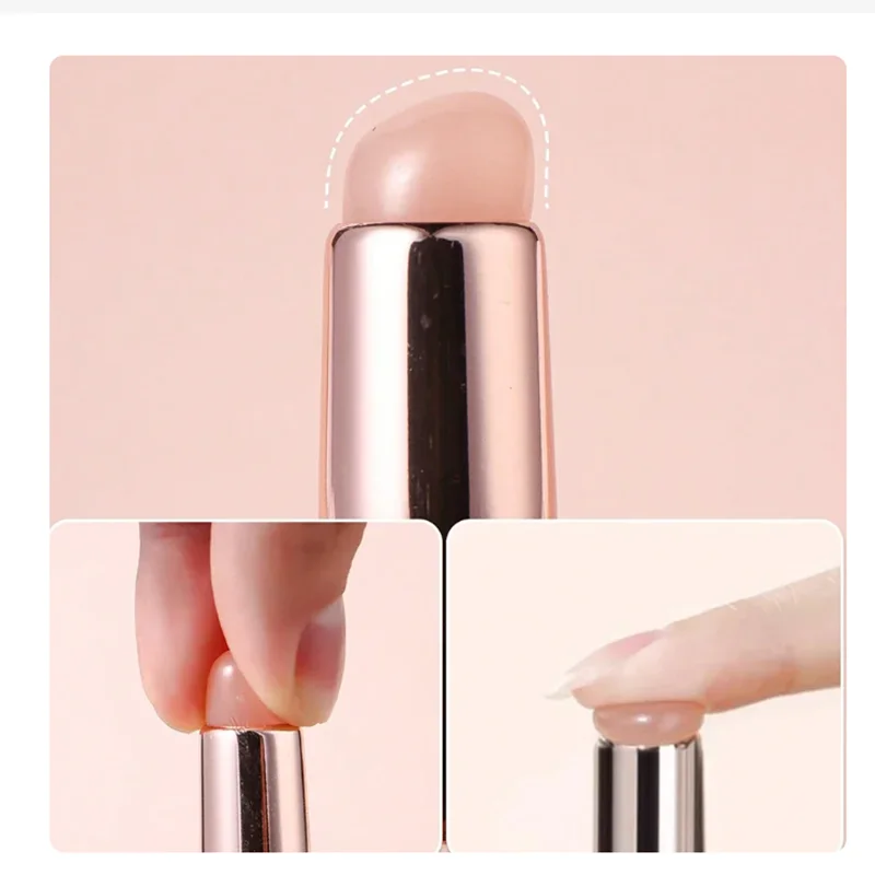 Nail Art Silicone Brush Reusable Mirror Powder Pigment Applying Manicure Tool Gradient Effect Nail Arts Silicone Applicator