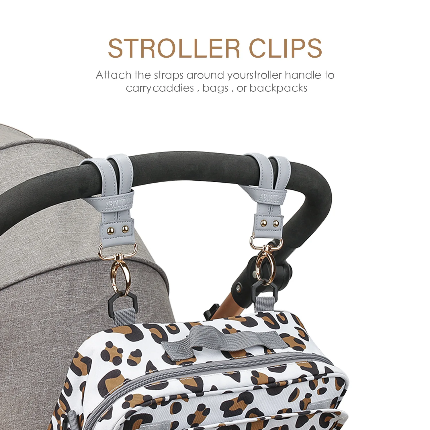 2pcs PU Leather Baby Bag Stroller Hook Pram Rotate 360 Degree Rotatable Cart Organizer Pram Hook Stroller Accessories