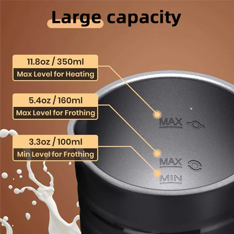 

A98I-Full-Automatic Milk Frother Machine Smart Touch Control Milk Warmer Temperature Settings Hot&Cold Milk Frother EU Plug