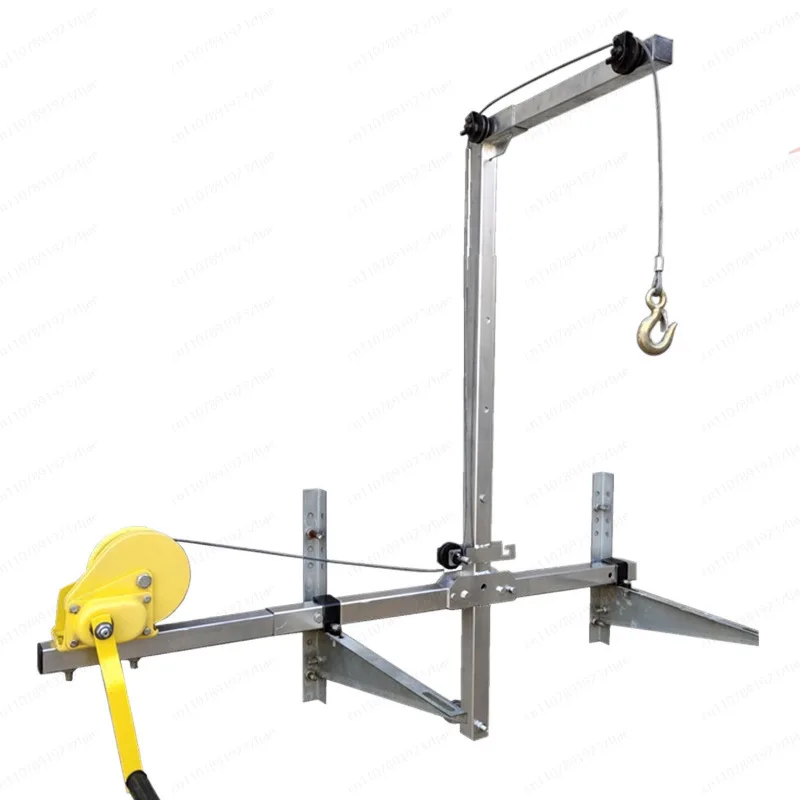 1200 lb Self-Locking folding crane, outside installation lifting crane, self-locking manual winch assembly air conditioner