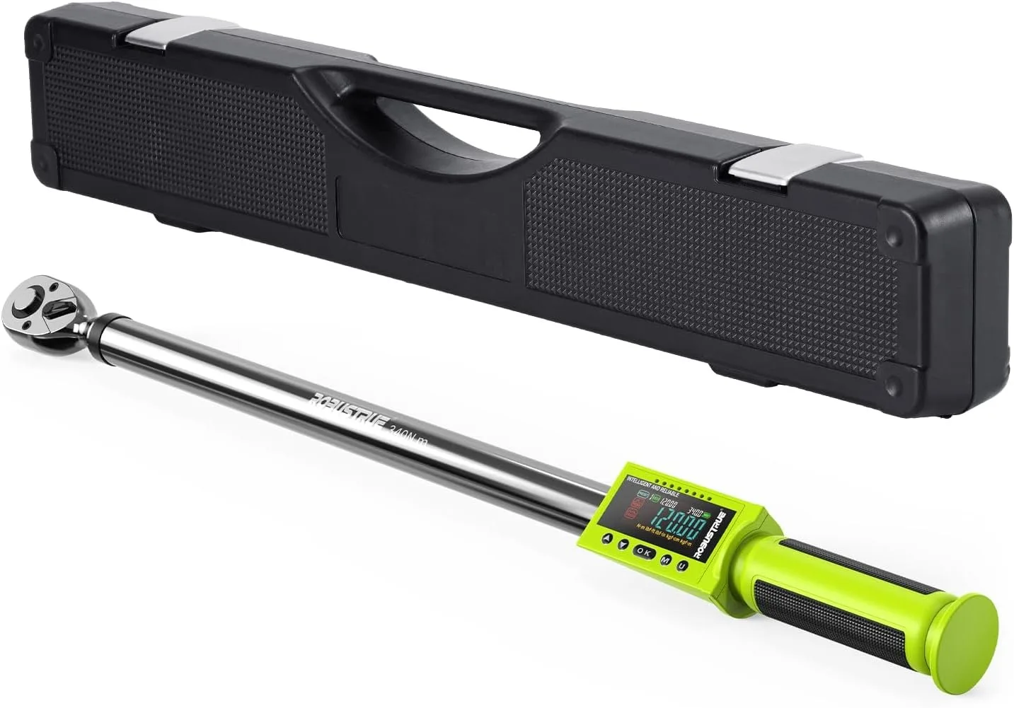 Robustrue Electric Torque Wrench Digital Electric Wrench Drive 12.5-250.8ft-lbs/17-340N.m Buzzer LED Flash for Bike Motorcycle