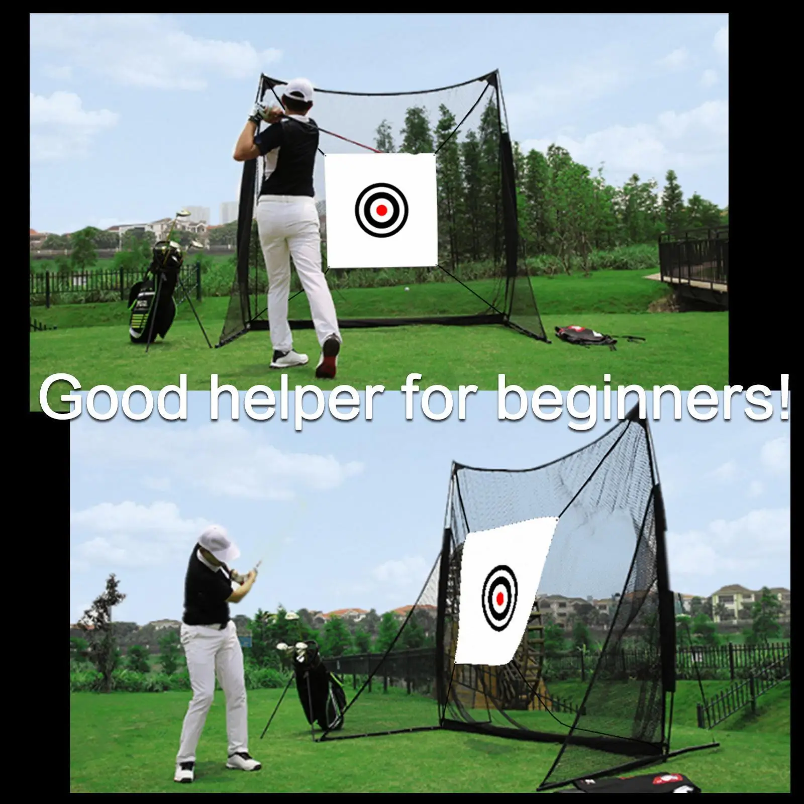 Golf Target Cloth Canvas Training Net Driving Range for Outdoor Yard White