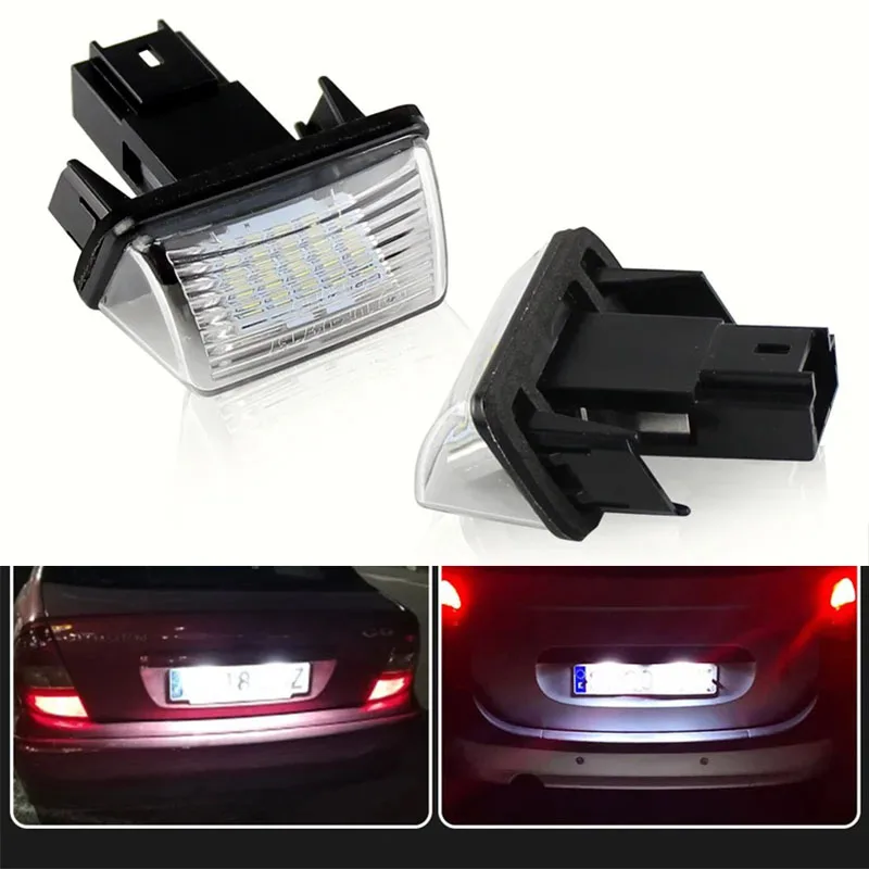 

2pcs Led Number Lamp Led License Plate Light Compatible with Peugeot 307 308 406 407 5008 206 207 306 Partner 1993-2012