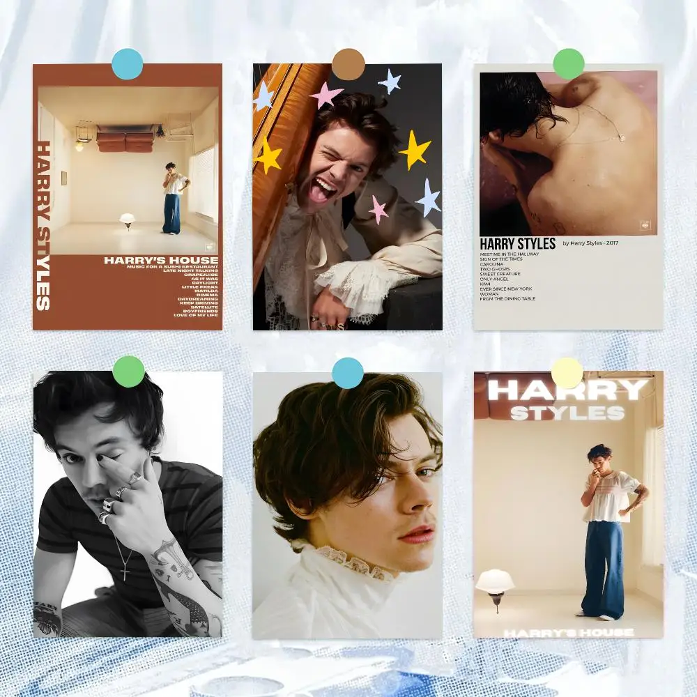 Music H-Harry Styles British Pop Singer Trendy Poster HD Wall Decor for Bedroom Living Room Dorm Bar Cafe Office Gift