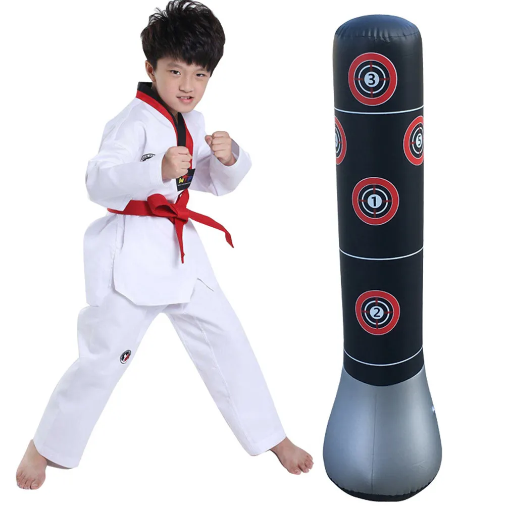 Inflatable Sandbag Boxing Column for Home Gym – Portable PVC Punching Bag for Hand-Eye Coordination & Fitness