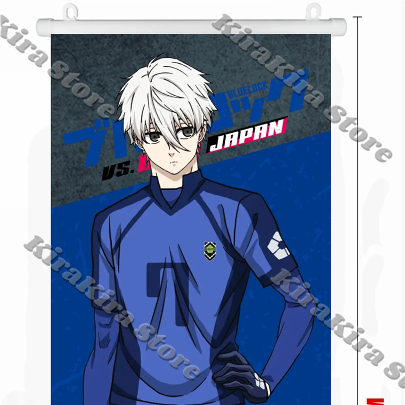 Karasu Tabito Wall Scroll BLUE LOCK Poster Nagi Seishiro Cartoon Cloth Coslay Sendō Shūto Painting Hanging Picture Decoration