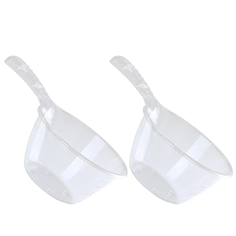 

2pcs Long Handle Water Scoop Kitchen Supplies Ladle For Washing Vegetables Fruits Household Use Environmentally Friendly