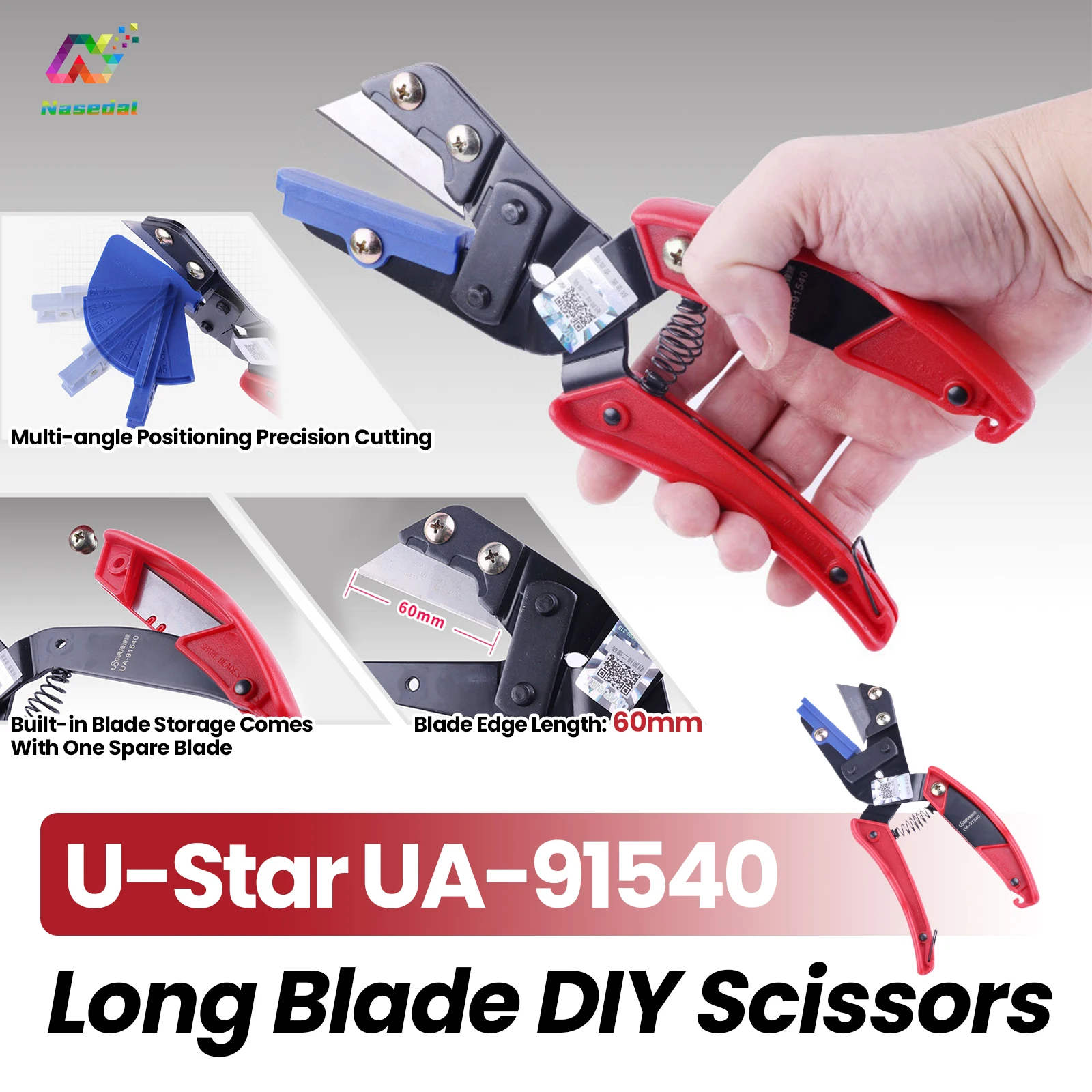

Ustar UA-91540 Long Blade Multi-angle Positioning Scissor Nippers Precision Cutting for Modeler DIY ABS Plate Modification Tools