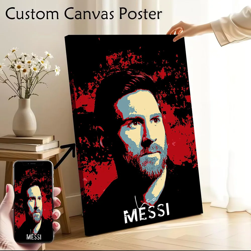 Leo Messi Canvas Poster Customizable Pictures Wall Art Canvas Painting for Room Decorating Interior Decoration Living Room Home