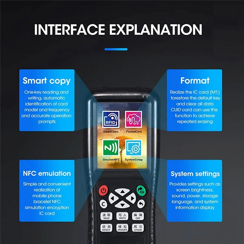 

A84Z-1Set Черный NFC RFID-карт Копировальный аппарат Писатель NFC Считыватель смарт-карт Писатель RFID-копировальный аппарат