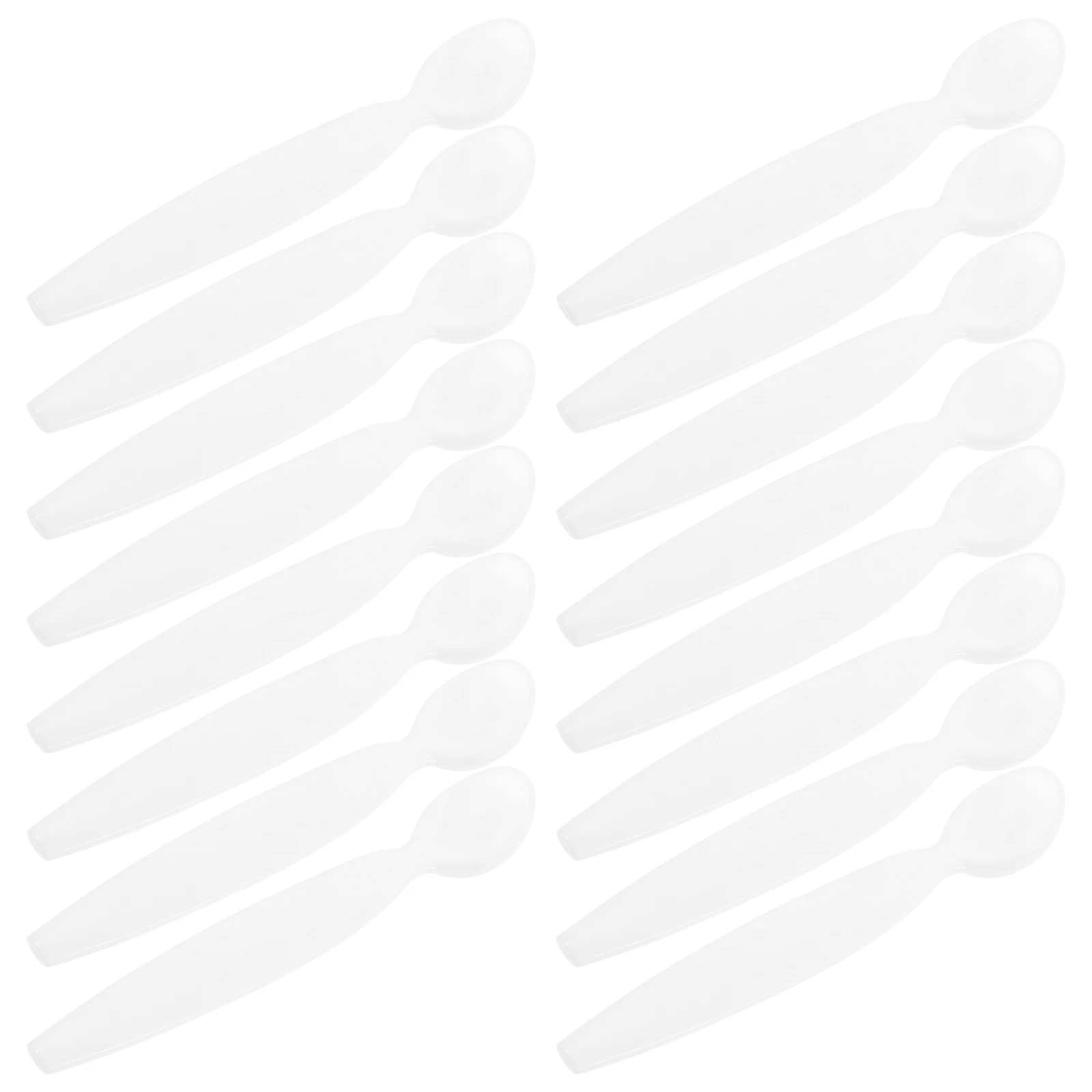 

20pcs White Face Cream Spatulas Mini Makeup Scoop Tools for Skincare Smooth Application Durable Portable Facial Spoon