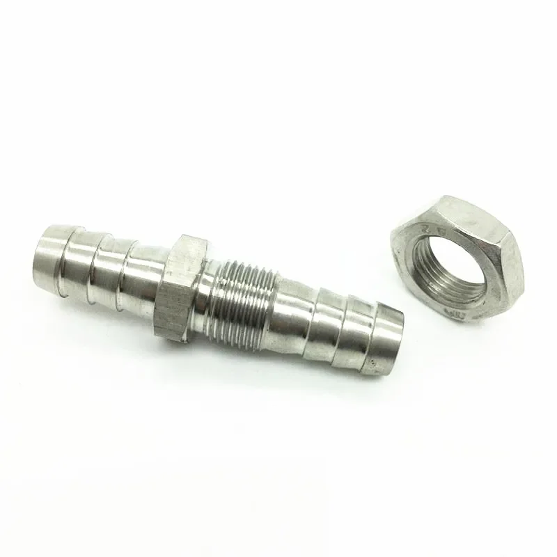 4mm 6mm 8mm 10mm 12mm 14mm 16mm 19mm Hose Barb Bulkhead 304 Stainless Steel Barbed Tube Pipe Fitting Coupler Connector Adapter