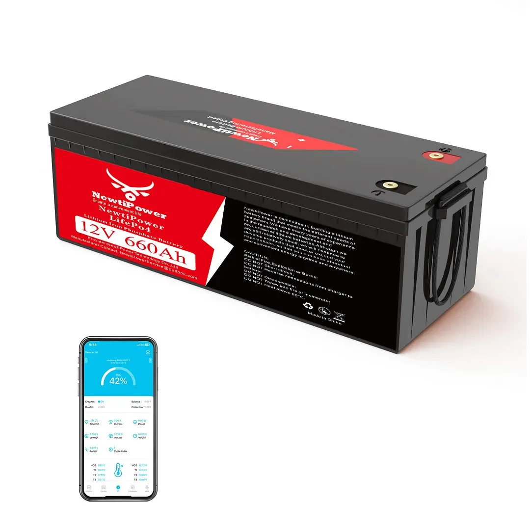 

12V 660Ah LiFePO4 Lithium Iron Phosphate Battery Deep Cycle Rechargeable Storage Battery