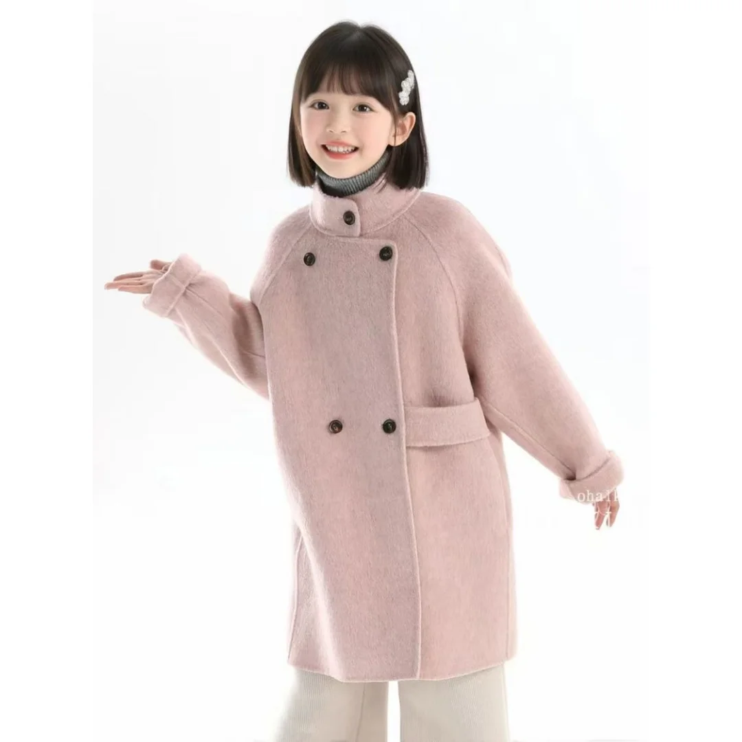 Girls' Woolen Coat Autumn And Winter New Korean Style Loose Fitting Children's Woolen Coat