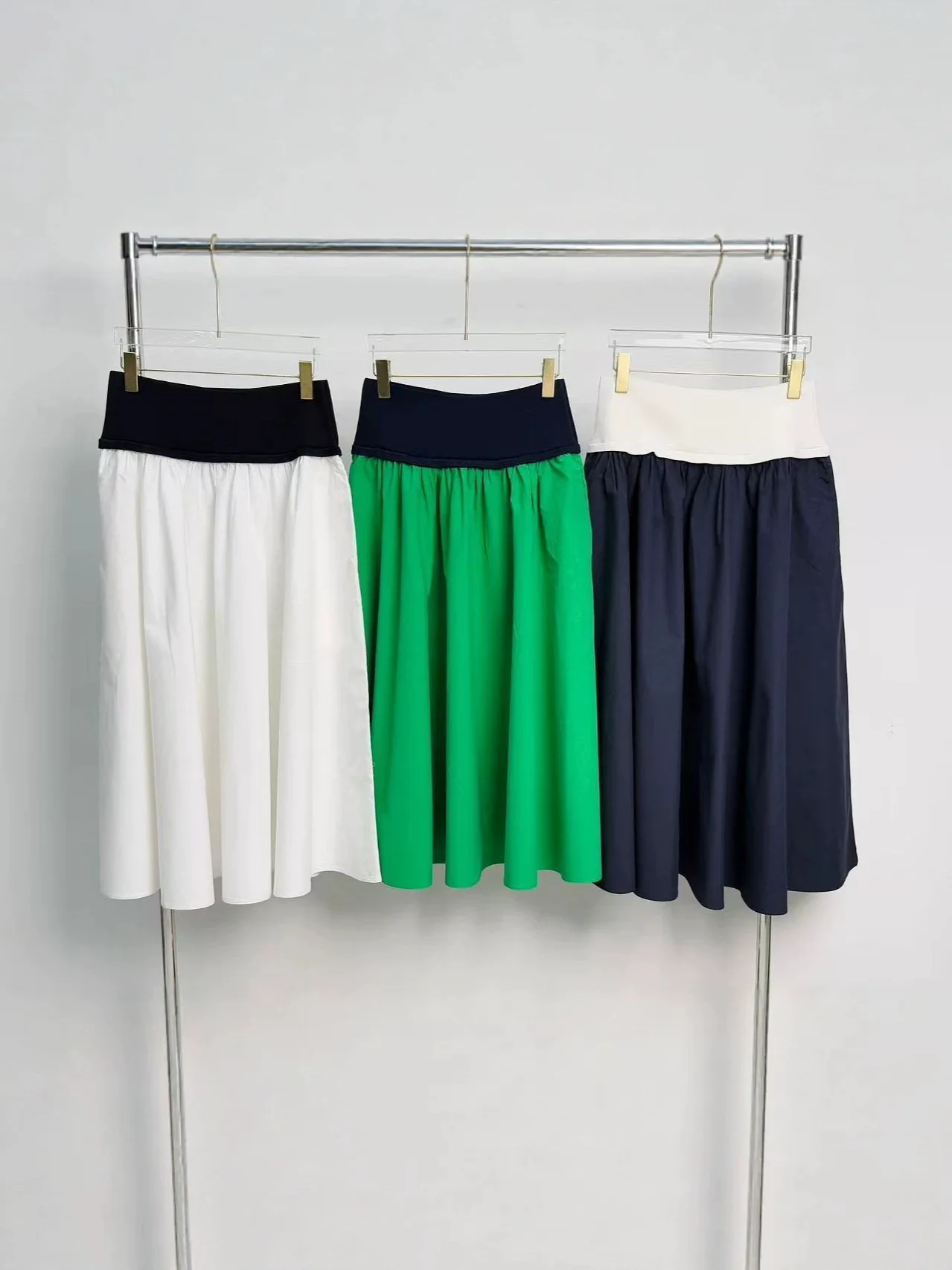 2026 Summer New Women's Clothing: Pony Embroidery,RL High Waist, Half Skirt, Long, Cotton Blended, Simple, Casual, Versatile
