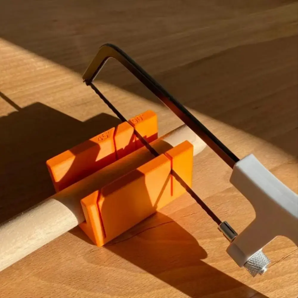 90-Degree Miter Saw Guides Plastic Orange 3D Printing Woodworking Tools 45-Degree Hand 3d Printed Miter Box Tools Carpenter'S
