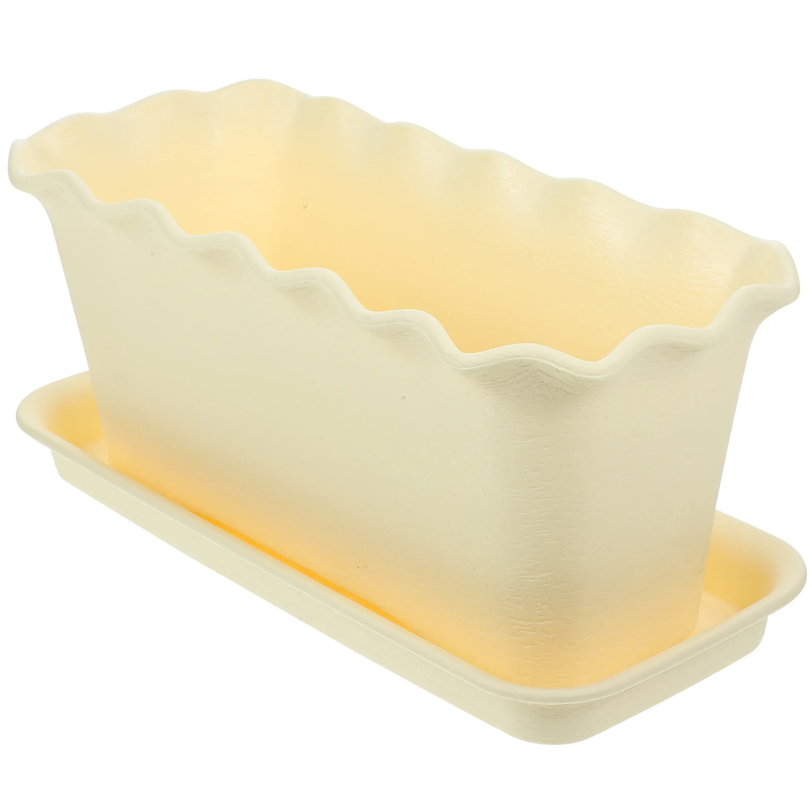 

1Set Rectangular Flower Pot Plastic Durable Planter Box Breathable Bottom Design for Garden Vegetable Succulent Herb Growing