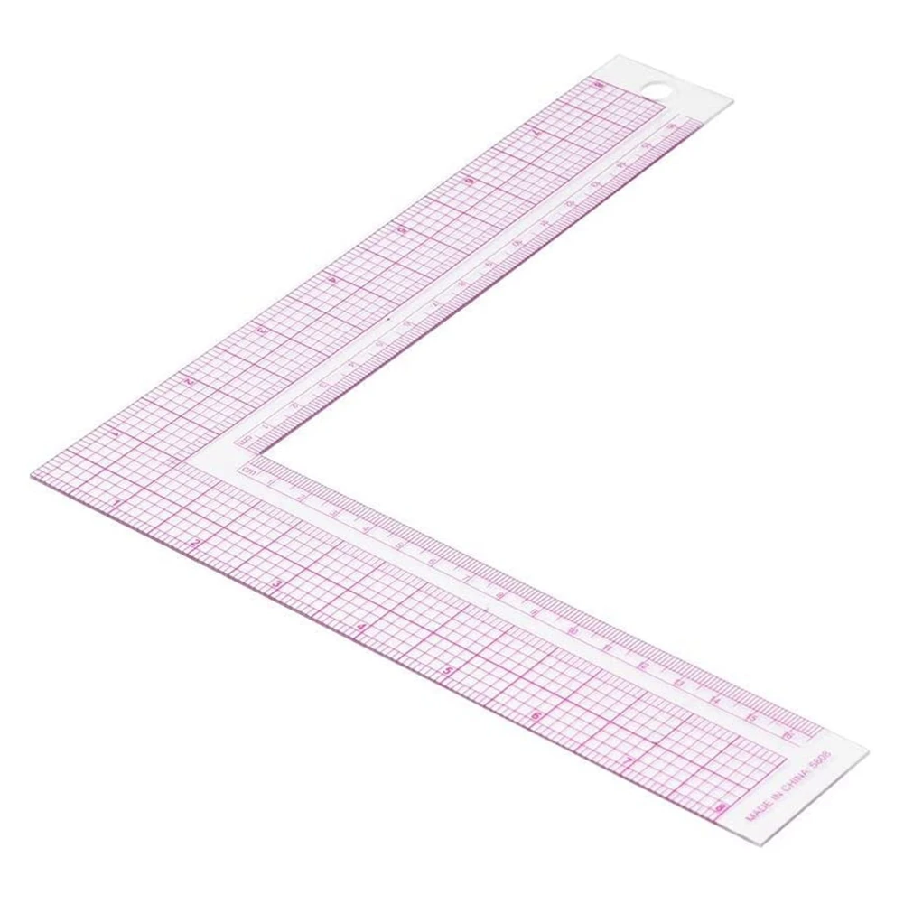 Sewing Measure Rulers 90-Degree L Shape Square Ruler Metric and Imperial Clothing Ruler Tailor Craft Tool