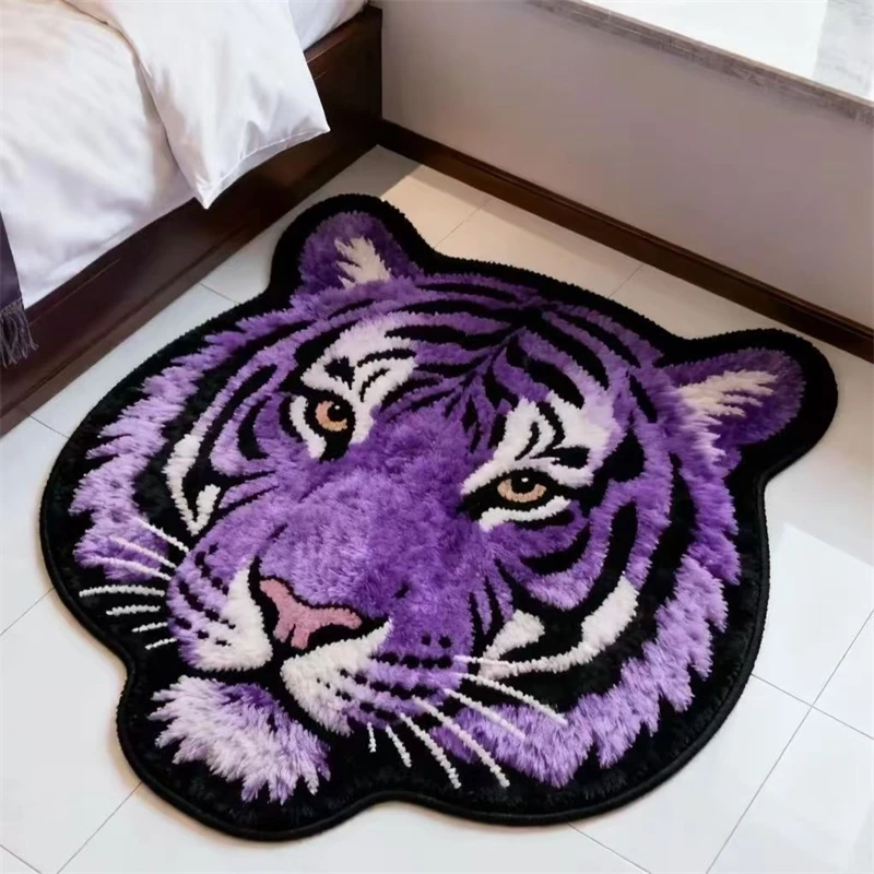 

Коврик из искусственного кашемира с рисунком тигра, мягкий, плюшевый, нескользящий, впитывающий, грязеотталкивающий, простой в уходе, для спальни, ванной, прихожей, дома, для детей, женщин, уютный подарок