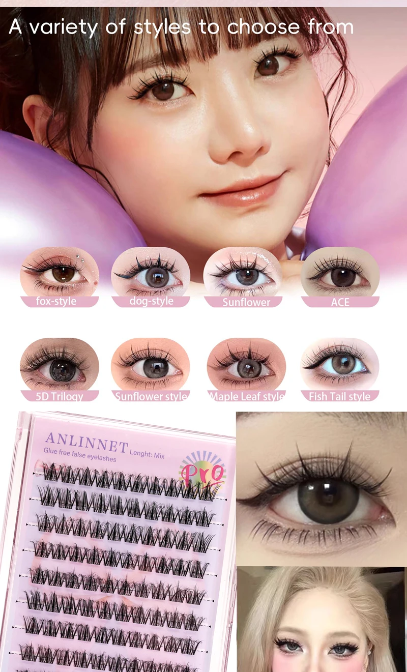 DIY falsche Wimpern, 10 Reihen, selbstklebend, natürlich, weich, große Kapazität, Anime, Multi-Stil, nicht klebend, Make-up, falsche Wimpern – Detail 3