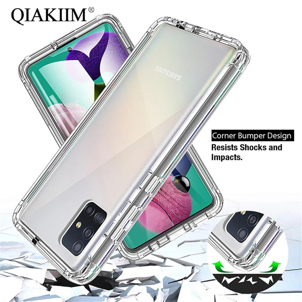 360 Full Body Protection Transparent Phone Case For Samsung S24 S23 Ultra S22 Plus S21 FE 5G Shockproof PC TPU Front Clear Cover