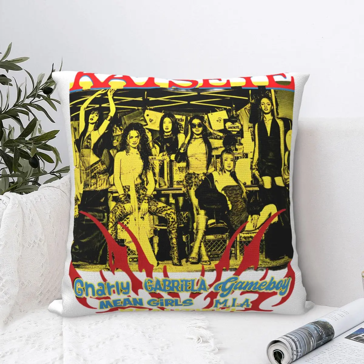 Katseye Kpop Gnarly Gabriela Pillow Cases Beautiful Chaos Tracklist Cushion Covers Customized Decor Pillowcase for Seat 18