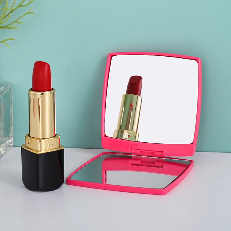 Handheld Makeup Mirror Square Makeup Mirror With Handle Handheld Mirror Ladies Makeup Mirror Folding Double Sided Makeup Mirror