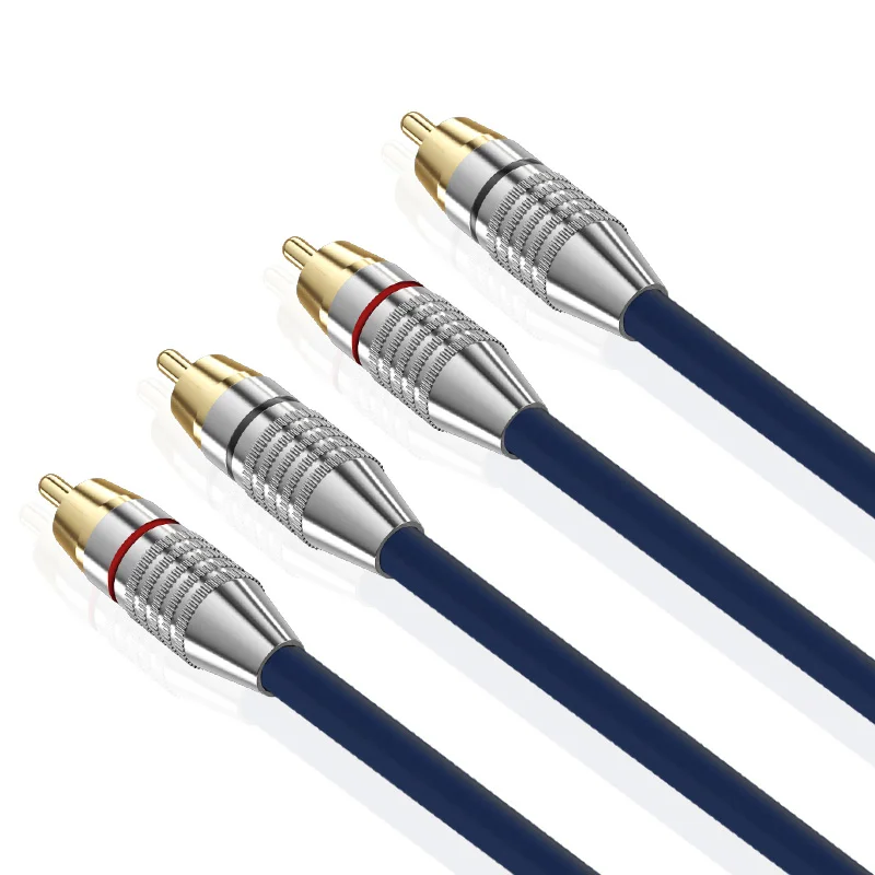 Gold Plated 2 RCA to 2RCA Dual RCA Plug Male to Male M/M Audio Video  AV Cable Adapter Connect Data L22  1M-30M